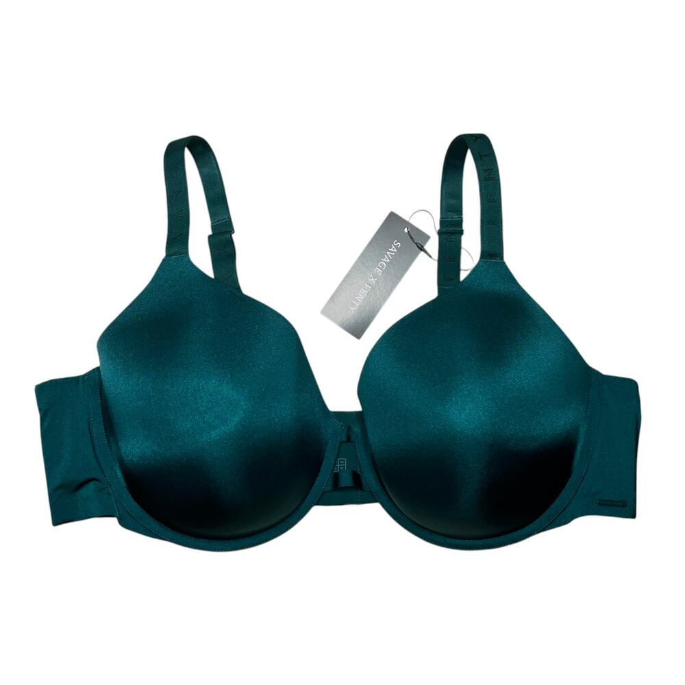 Savage X Fenty New Microfiber T-Shirt Bra Green Demeanor Size 42G